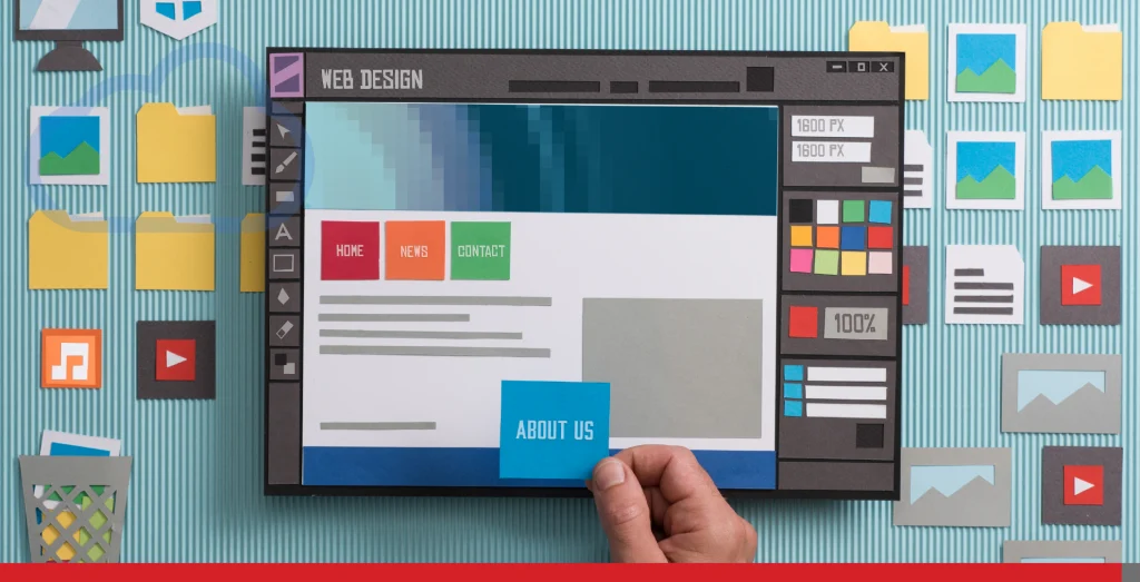 Person planning out their website layout