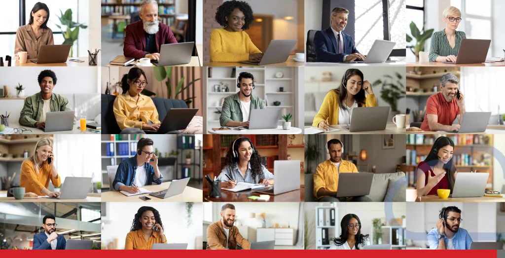 International group of people, male and female working, studying remotely Stock Photo, ft. adult & business - Envato