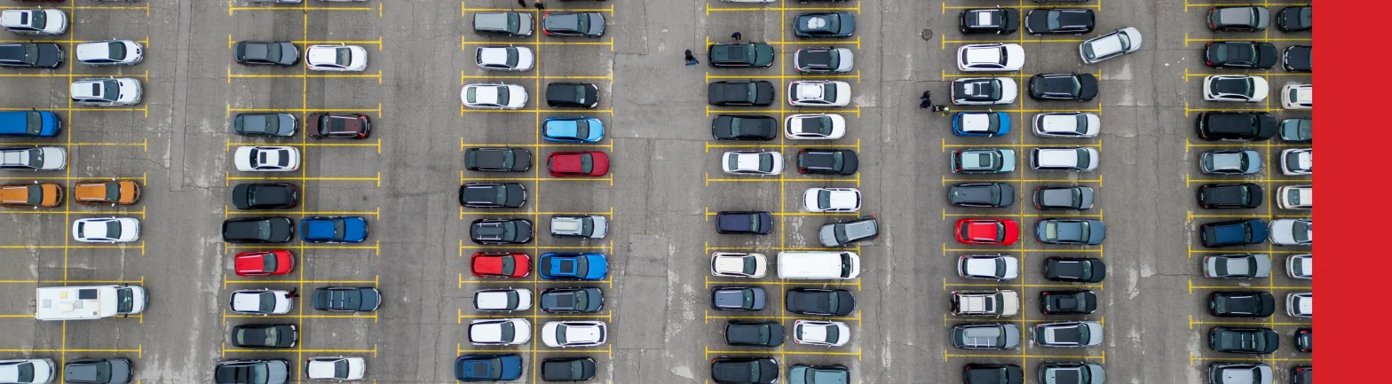 Busy parking lot filled with various vehicles during a cloudy day in an urban area Stock Photo, ft. accessibility & asphalt - Envato