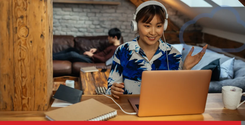 Asian female getting things done from the comfort of home Stock Photo, ft. asian & earphones - Envato