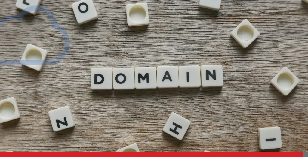 Domain word made of square letter word on wooden background. Stock Photo, ft. communication & domain - Envato