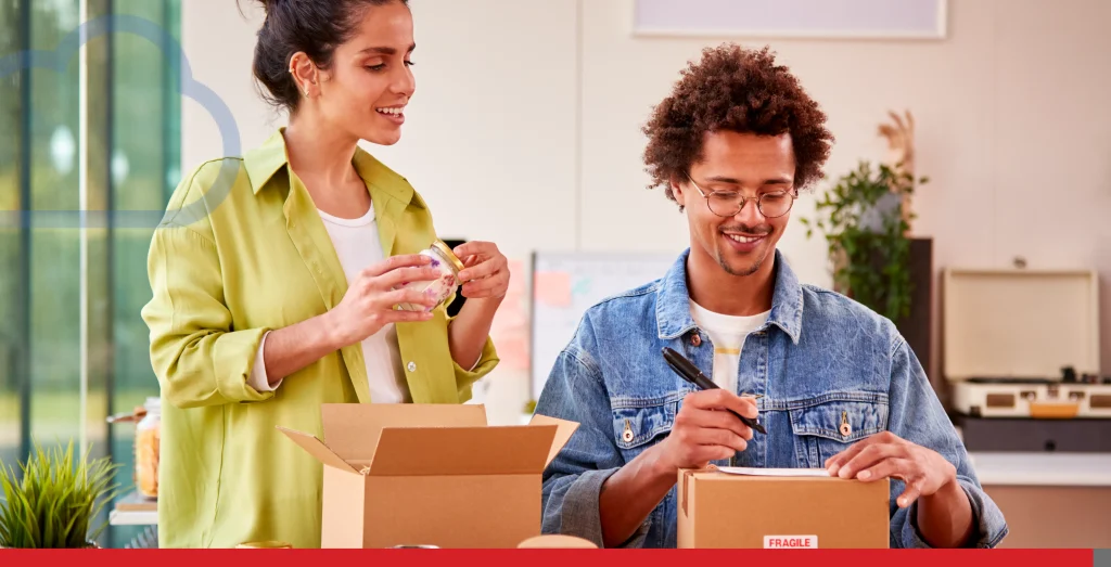 Couple Running Online Business From Home Packing And Labelling Boutique Candles Ready For Shipping Stock Photo, ft. ecommerce & digital advertising - Envato