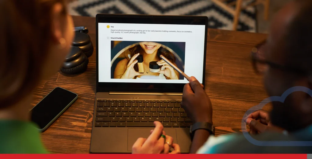 Colleagues Discussing Image On Laptop In Team Stock Photo, ft. AI & chat - Envato