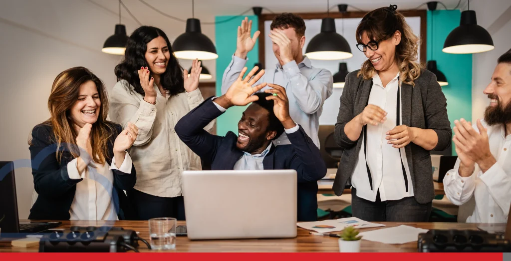Multiracial business team celebrating success inside modern office - Entrepreneurs people concept Stock Photo, ft. african & applause - Envato