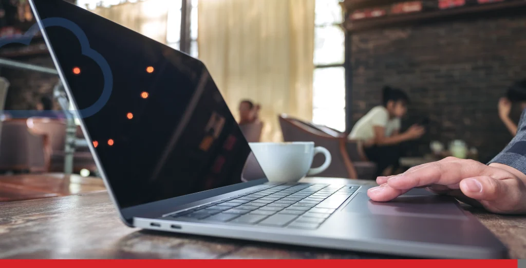 Closeup image of hand using and touching on laptop touchpad on wooden table Stock Photo, ft. adult & business - Envato