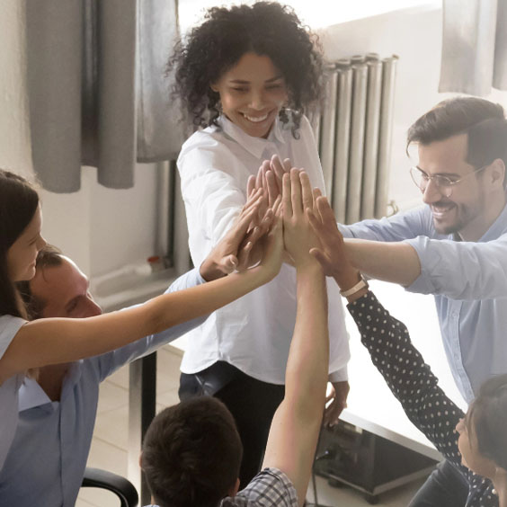 Group high five